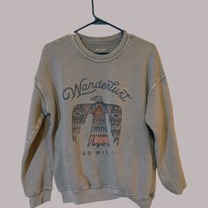 Wanderlust Gray Sweatshirt